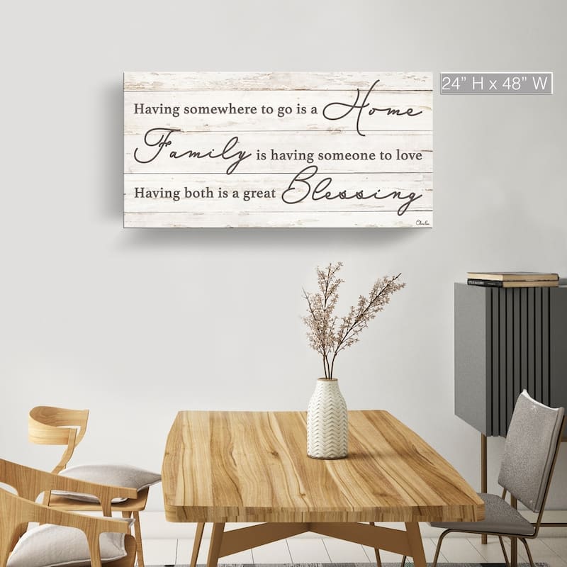 The Gray Barn 'Family Blessing' Wrapped Canvas Textual Harvest Wall Art - 48" W x 24" H