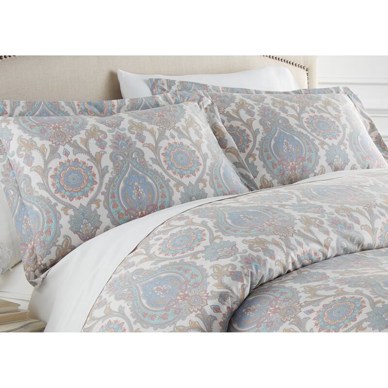 Boho Paisley Comforter and Sham Set - Aqua - Full - Queen