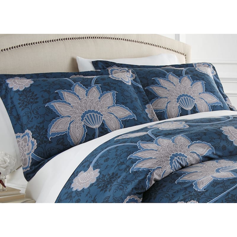 Vilano Premium UltraSoft Grand Floral Duvet Cover and Sham Set On