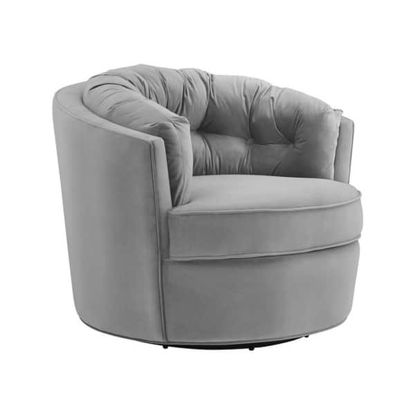 Eloise Grey Velvet Swivel Chair Overstock 28654850