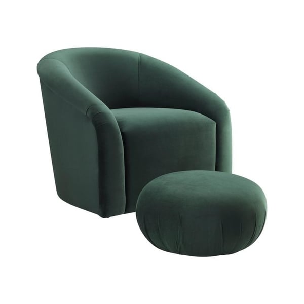 green accent chair with ottoman
