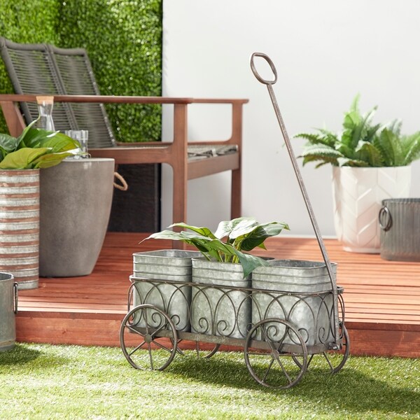 Shop Studio 350 Farmhouse Style Rolling Plant Cart with 3
