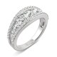 preview thumbnail 2 of 4, Moissanite by Charles & Colvard 14k White Gold Graduated Band 1.53 TGW