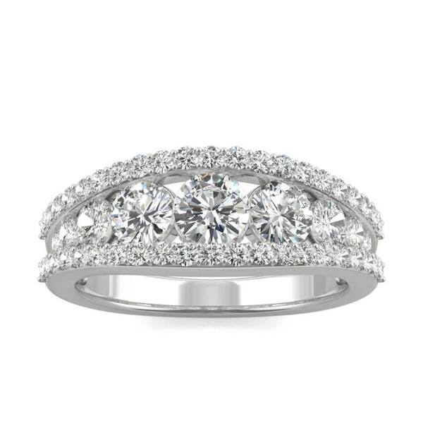slide 1 of 6, Moissanite by Charles & Colvard 14k White Gold Graduated Band 1.53 TGW