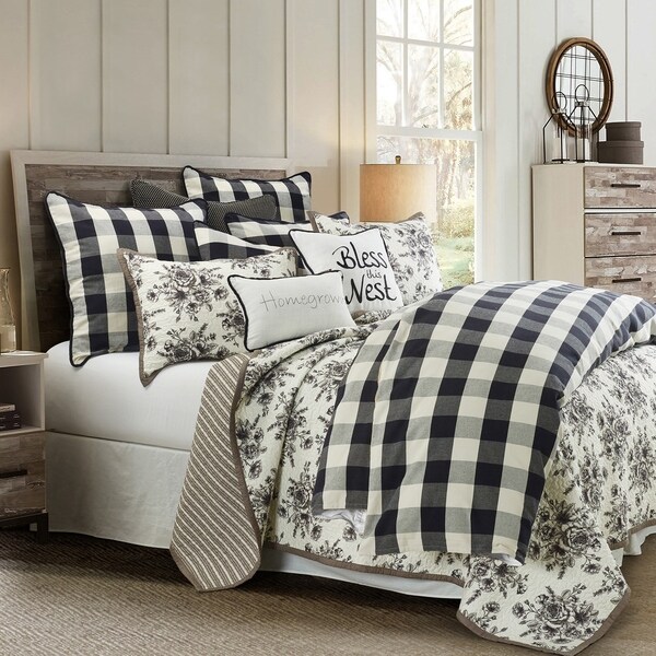 black and white twin quilt set