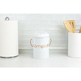 Norpro 1 Gallon Ceramic Compost Crock, Black