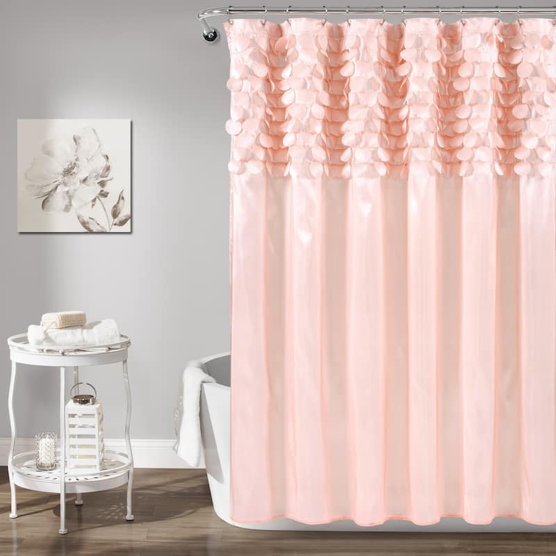 Porch & Den Circle Accent Shower Curtain - Blush