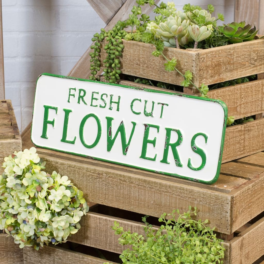 Metal sign "Fresh cut flowers"