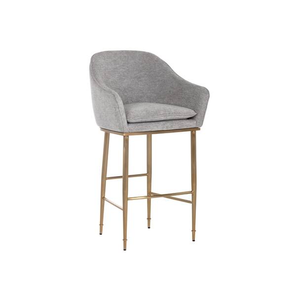 Shop Sunpan Ikon Bowman Gold Flint Grey Bar Stool Overstock