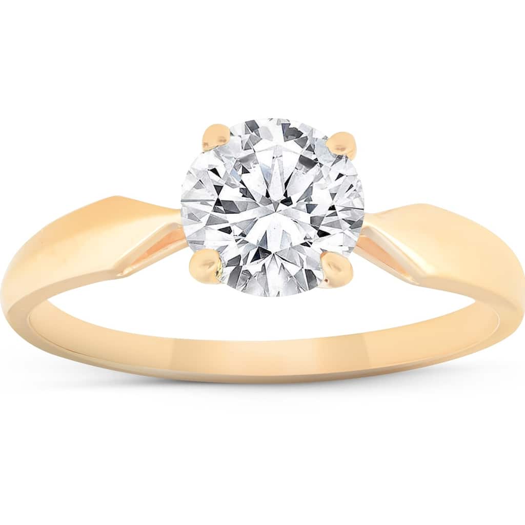 Bliss Diamond 1 3/4 Ct TDW Solitaire Diamond Engagement Ring 14k Yellow Gold Enhanced
