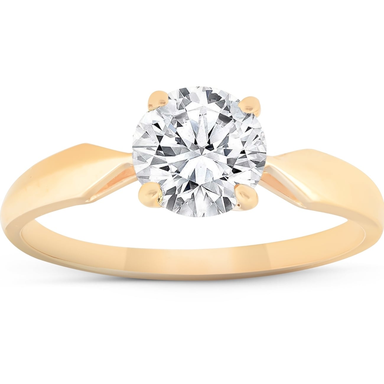 Bliss Diamond 1 3/4 Ct TDW Solitaire Diamond Engagement Ring 14k Yellow Gold Enhanced