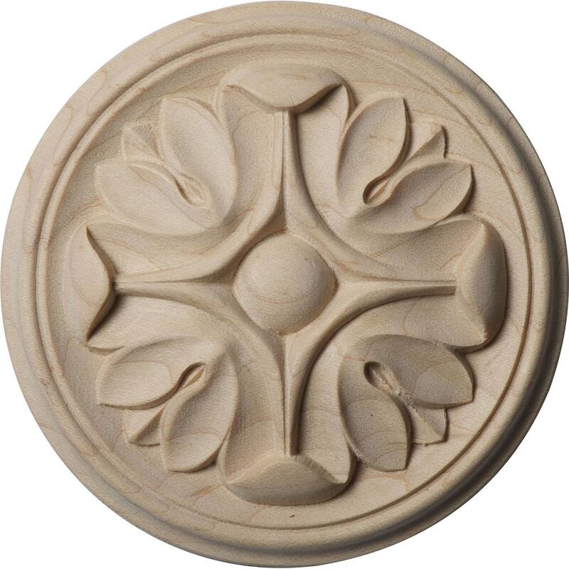 3 1/2"W x 3 1/2"H x 1/2"P Raymond Round Rosette, Alder - Cherry - 2-Pack