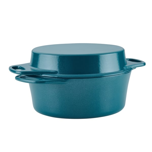Basque Enameled Cast Iron Cookware Set, 7-Piece Set (Biscay Blue),  Nonstick, Oversized Handles, Oven Safe