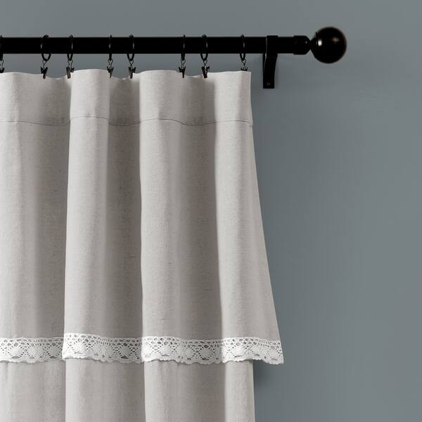 Shop Lush Decor Linen Lace Window Curtain Panel Pair On Sale