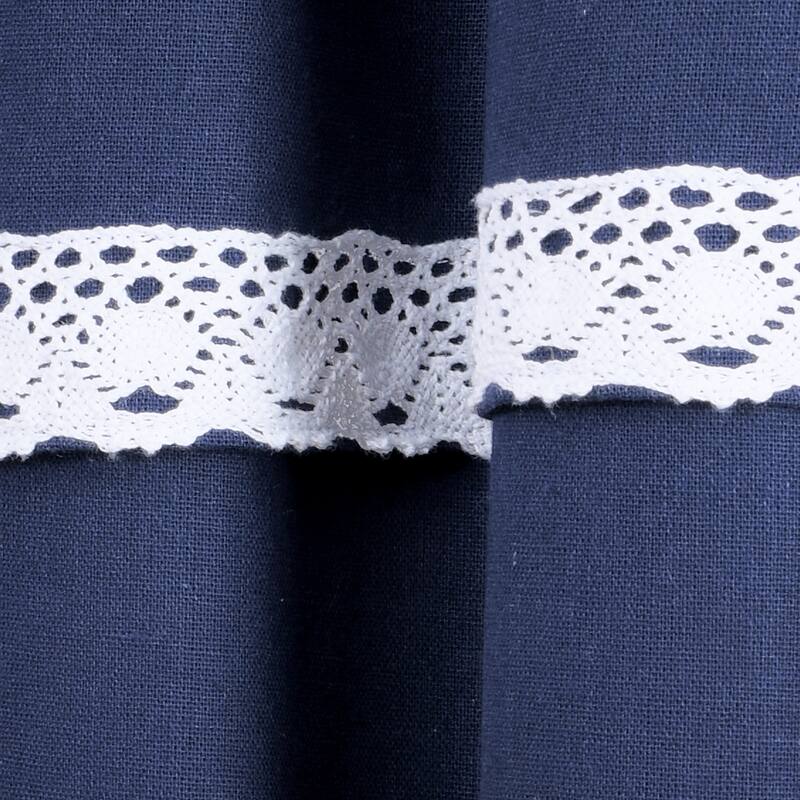 Porch & Den Chateau Lush Decor Linen Lace Window Curtain Panel Pair