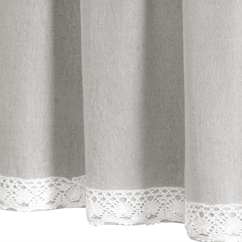 Porch & Den Chateau Lush Decor Linen Lace Window Curtain Valance - 52"w x 18"l - 52"w x 18"l