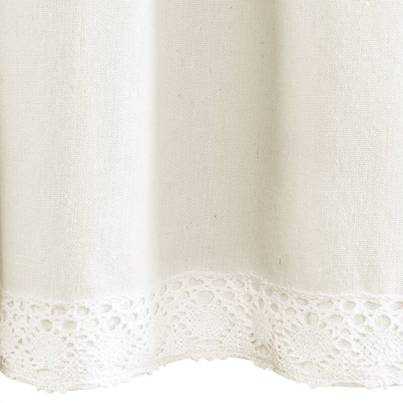 Porch & Den Chateau Lush Decor Linen Lace Window Curtain Valance - 52"w x 18"l - 52"w x 18"l