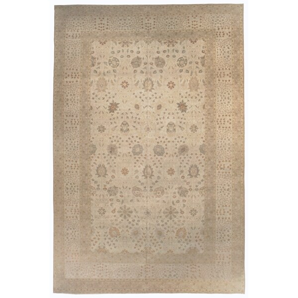 Handknotted Wool Tabriz Rug - 12' x 18'3''/12' x 18'