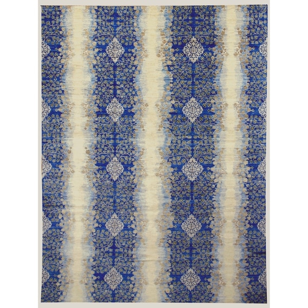 Handknotted Wool Transitional Rug - 8'9'' x 11'9''/9' x 12'