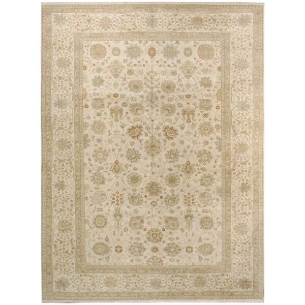 Handknotted Wool Tabriz Rug - 9' x 12'10''/9' x 13'
