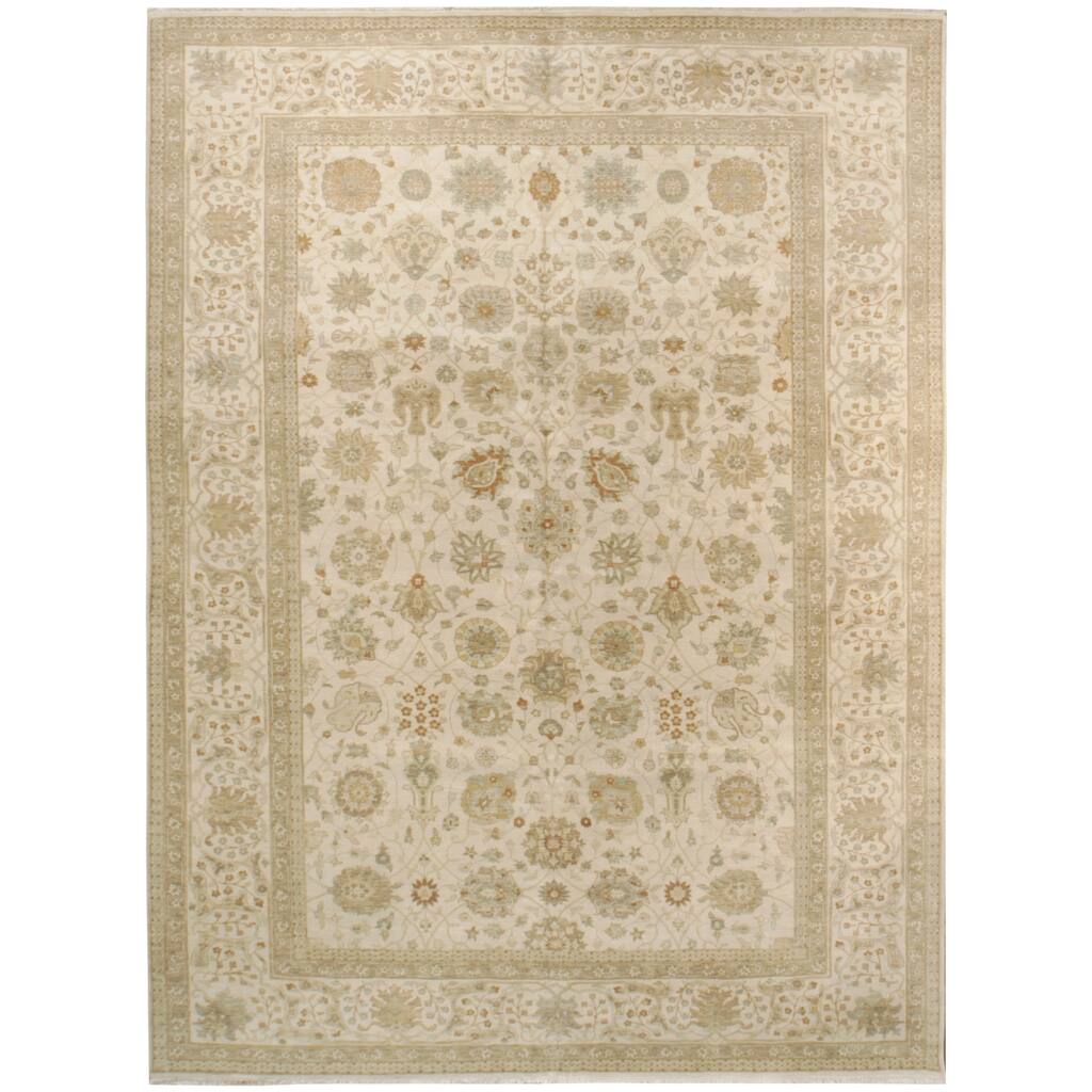 Handknotted Wool Tabriz Rug - 9' x 12'10''/9' x 13'