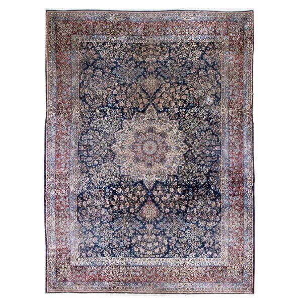 Vintage Kerman, Handknotted Wool Rug - 9' x 12'/9'7'' x 12'7''