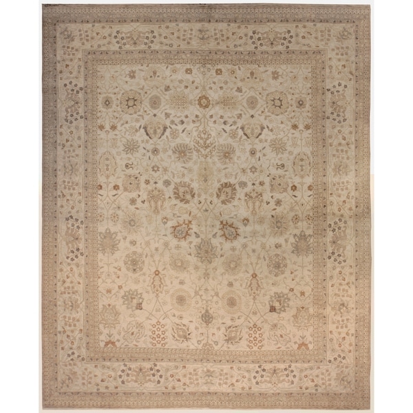 Handknotted Wool Tabriz Rug - 12' x 15'/12'4'' x 15'4''