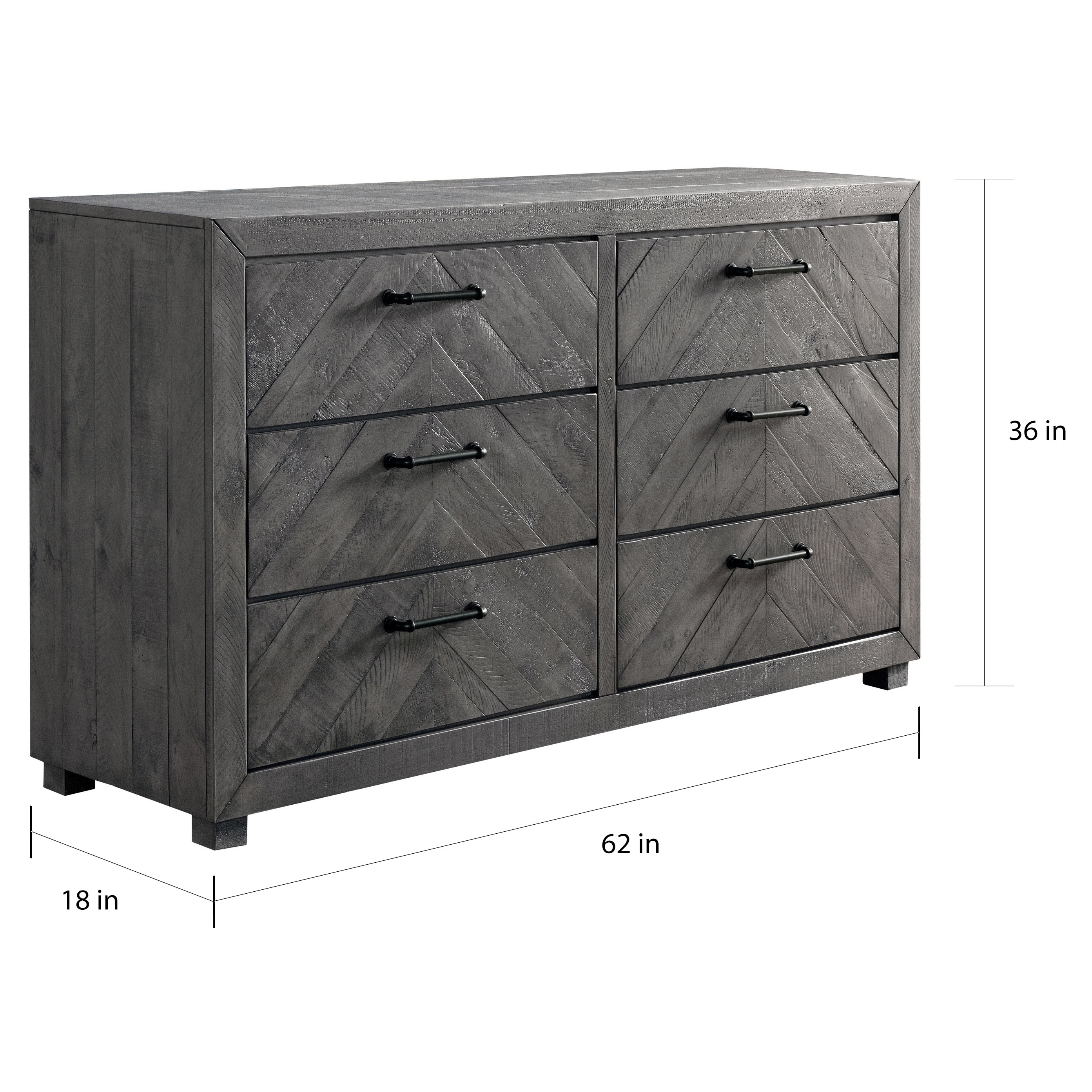 Shop Carbon Loft Curtin 6 Drawer Grey Stain Dresser Free