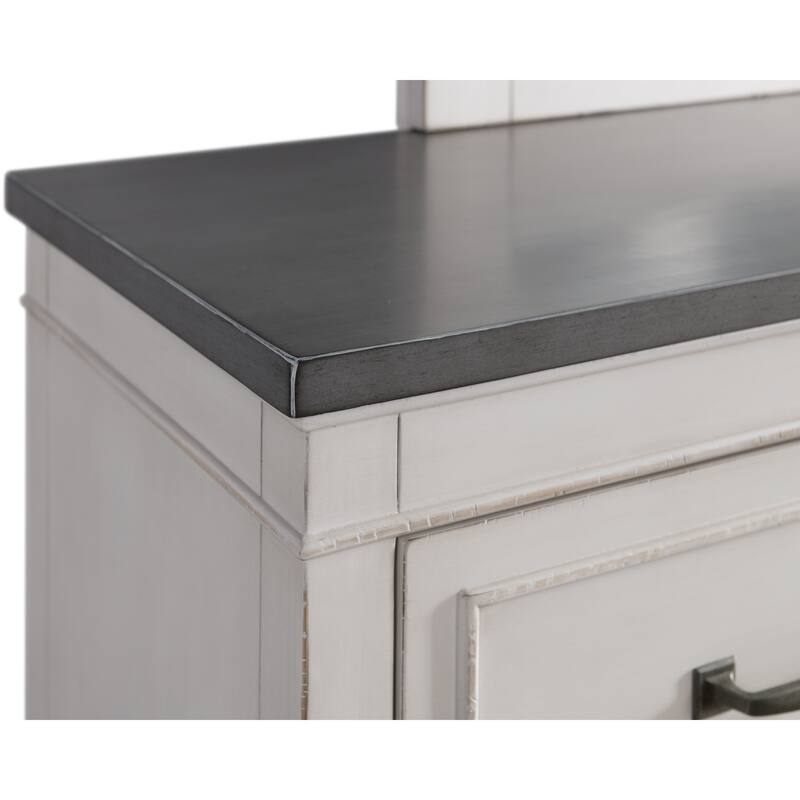 The Gray Barn Happy Horse White and Grey 7-drawer Dresser