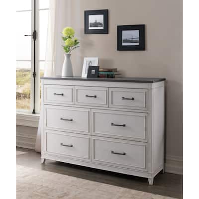 The Gray Barn Happy Horse White and Grey 7-drawer Dresser