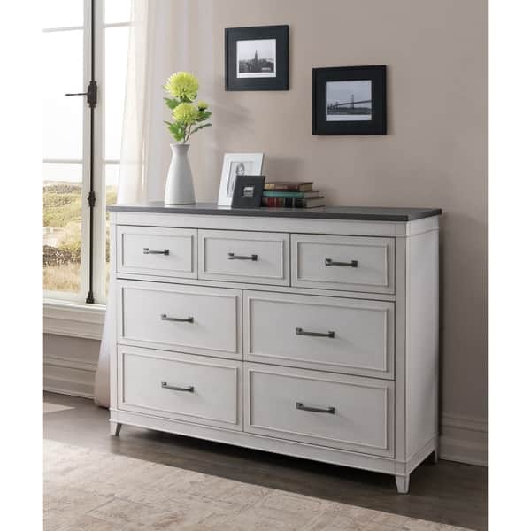 Shop The Gray Barn Happy Horse White And Grey 7 Drawer Dresser