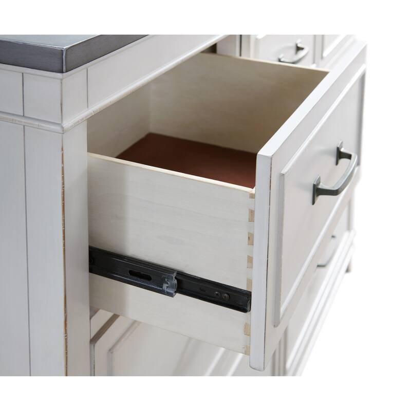 The Gray Barn Happy Horse White and Grey 7-drawer Dresser