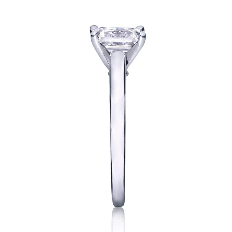Annello by Kobelli 14k White Gold 1 Carat Emearld Moissanite Solitaire Engagement Ring