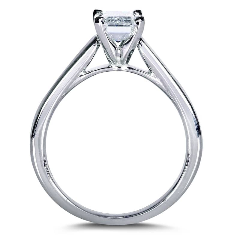 Annello by Kobelli 14k White Gold 1 Carat Emearld Moissanite Solitaire Engagement Ring