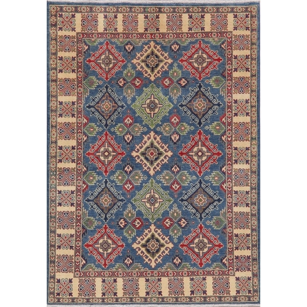 Oriental Kazak Traditional Hand Knotted Wool Pakistani Area Rug - 7'1" x 5'0"