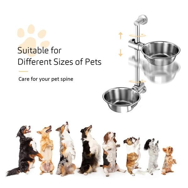 Shop 2 Raised Pet Feeders Adjustable Pet Bowls Hanging Stainless