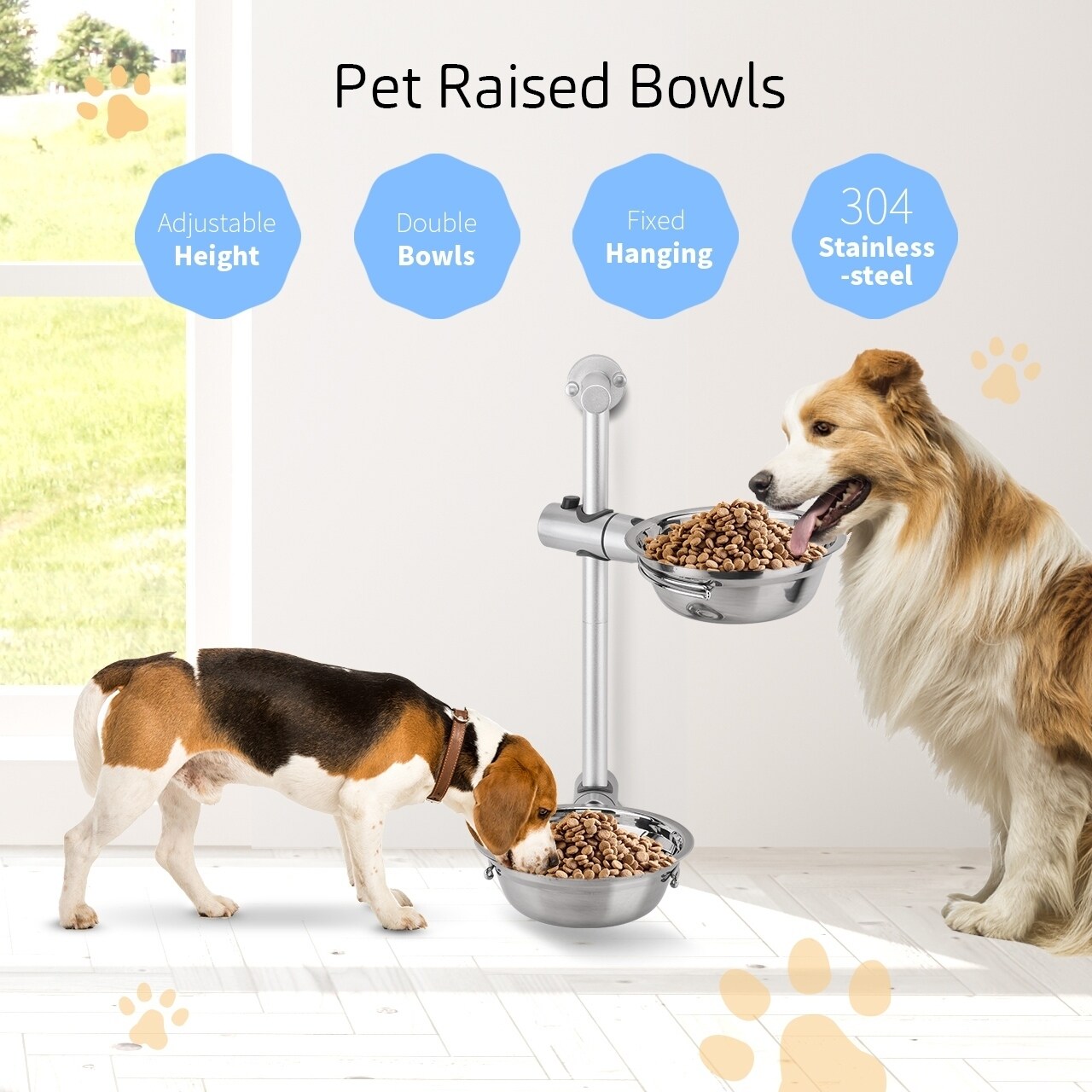 adjustable height dog food bowls