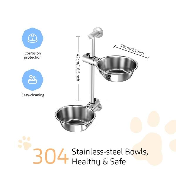 Shop 2 Raised Pet Feeders Adjustable Pet Bowls Hanging Stainless