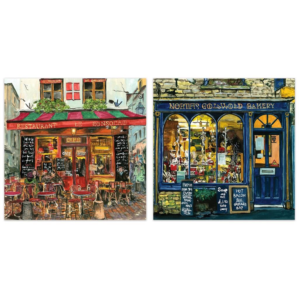 "Spot I & IV" Glass Wall Art Printed on Frameless Free Floating Tempered Glass Panel - Multi-Color