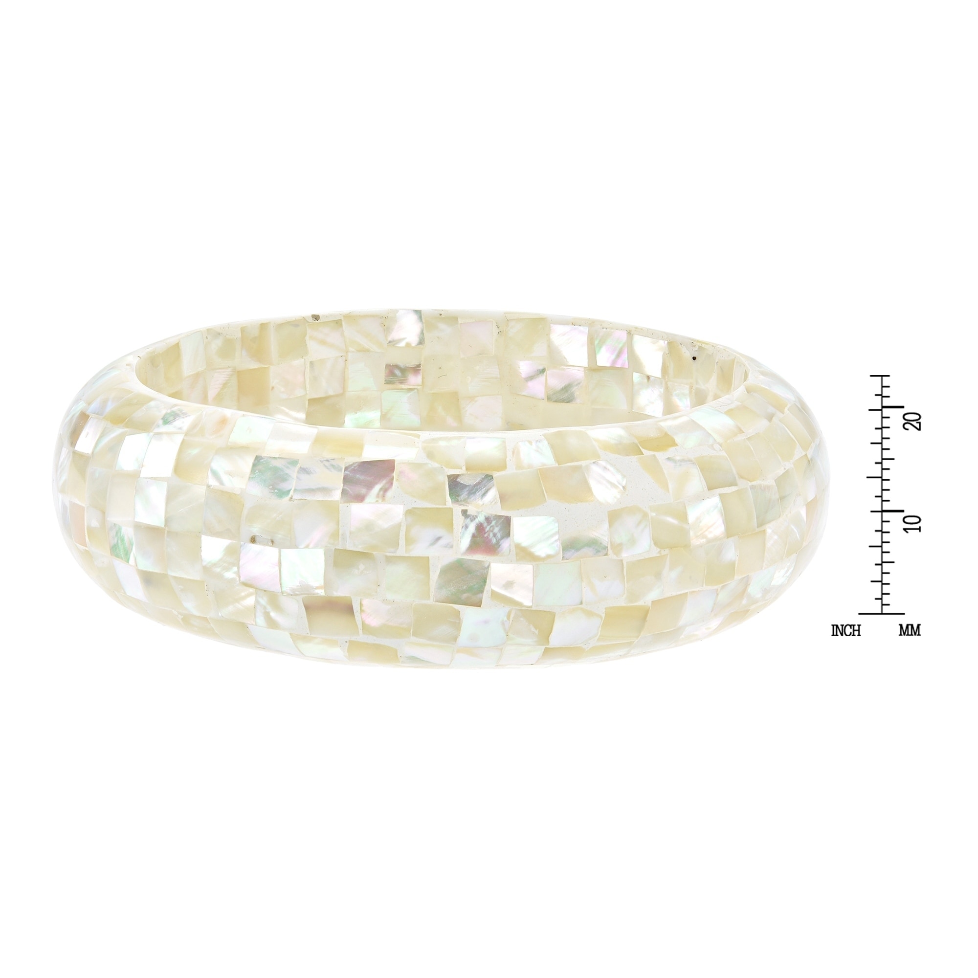 8 LUSTEROUS 1/4 Wide Mother of Pearl Shell Mosaic Bangle Bracelet YE-2321 8 LUSTEROUS 1/4 Wide Mother of Pearl Shell Mosaic Bangle Bracelet YE-2321