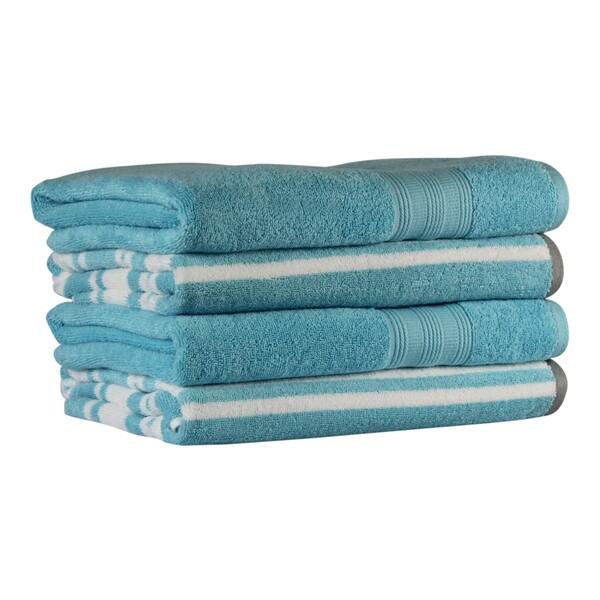 Freshee Bath - 4-pack Bath Towel Set - Solid/Stripe - Bed Bath & Beyond ...