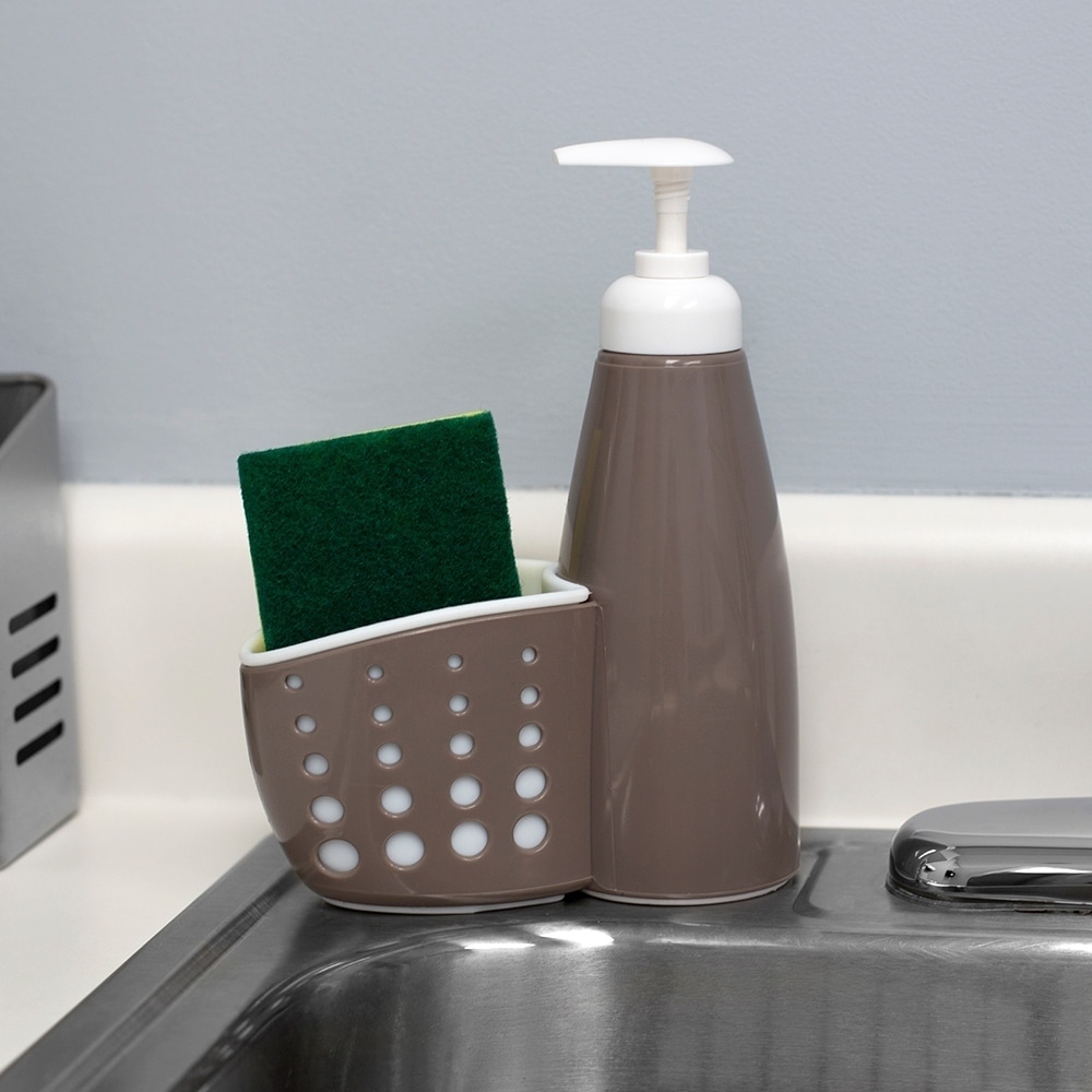 Kitchen Dish Soap Dispenser Sponge Holder
