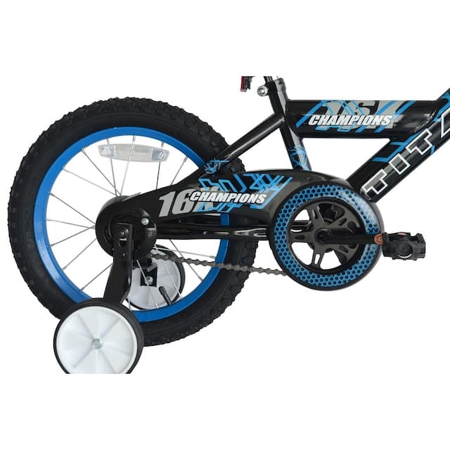 TITAN Champions 16Inch Boys BMX Bike with Training Wheels, Black