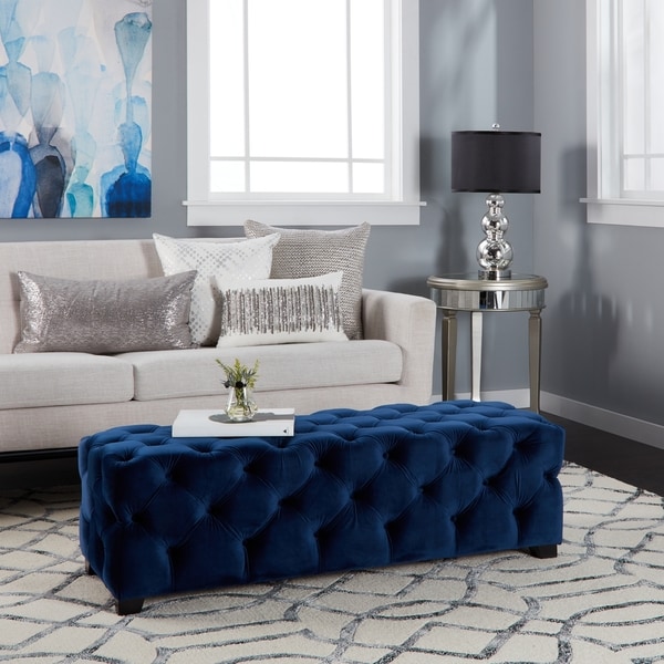 Velvet on sale rectangle ottoman