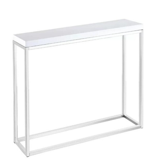 Ivinta Narrow Glass Console Table With Storage, 31.5'' Modern Sofa ...