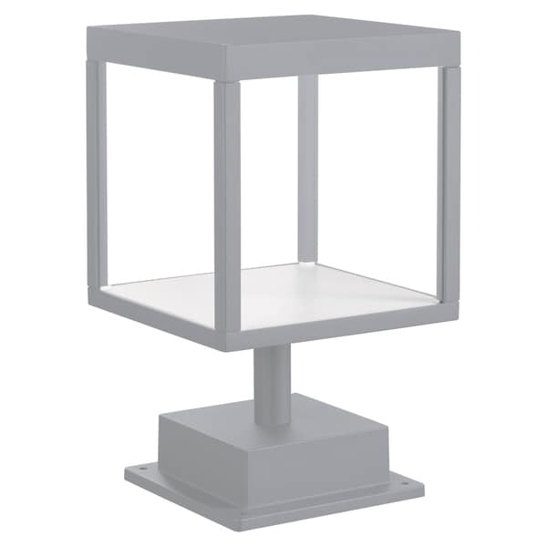 Reveal 1-light Satin Gray LED Outdoor Square Pier Mount, Clear Glass. Opens flyout.