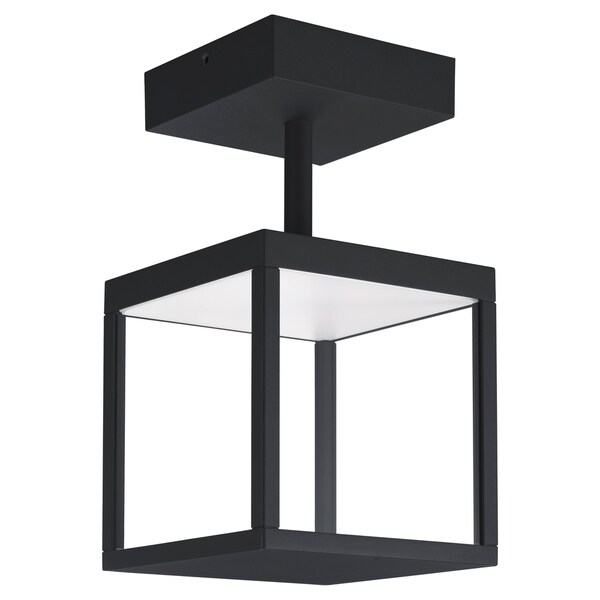 Shop Reveal 1-light Black LED Outdoor Square Semi-Flush ...