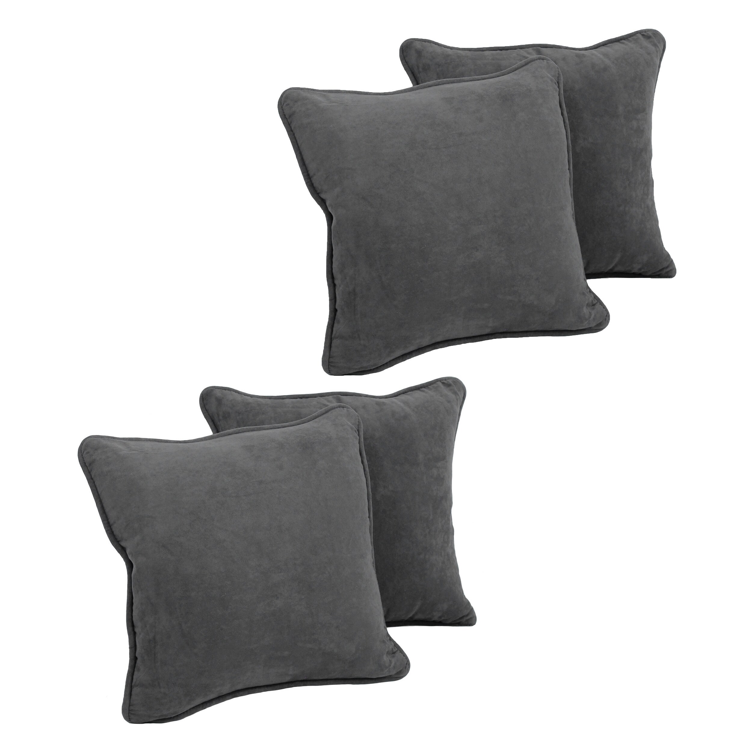 Blazing Needles 18-Inch Microsuede Throw Pillows (Set of 4) - On Sale - Bed  Bath & Beyond - 28669451
