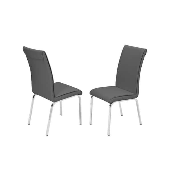 slide 1 of 2, Best Quality Furniture Dining Side Chairs w/ Chrome Legs (Set of 2)