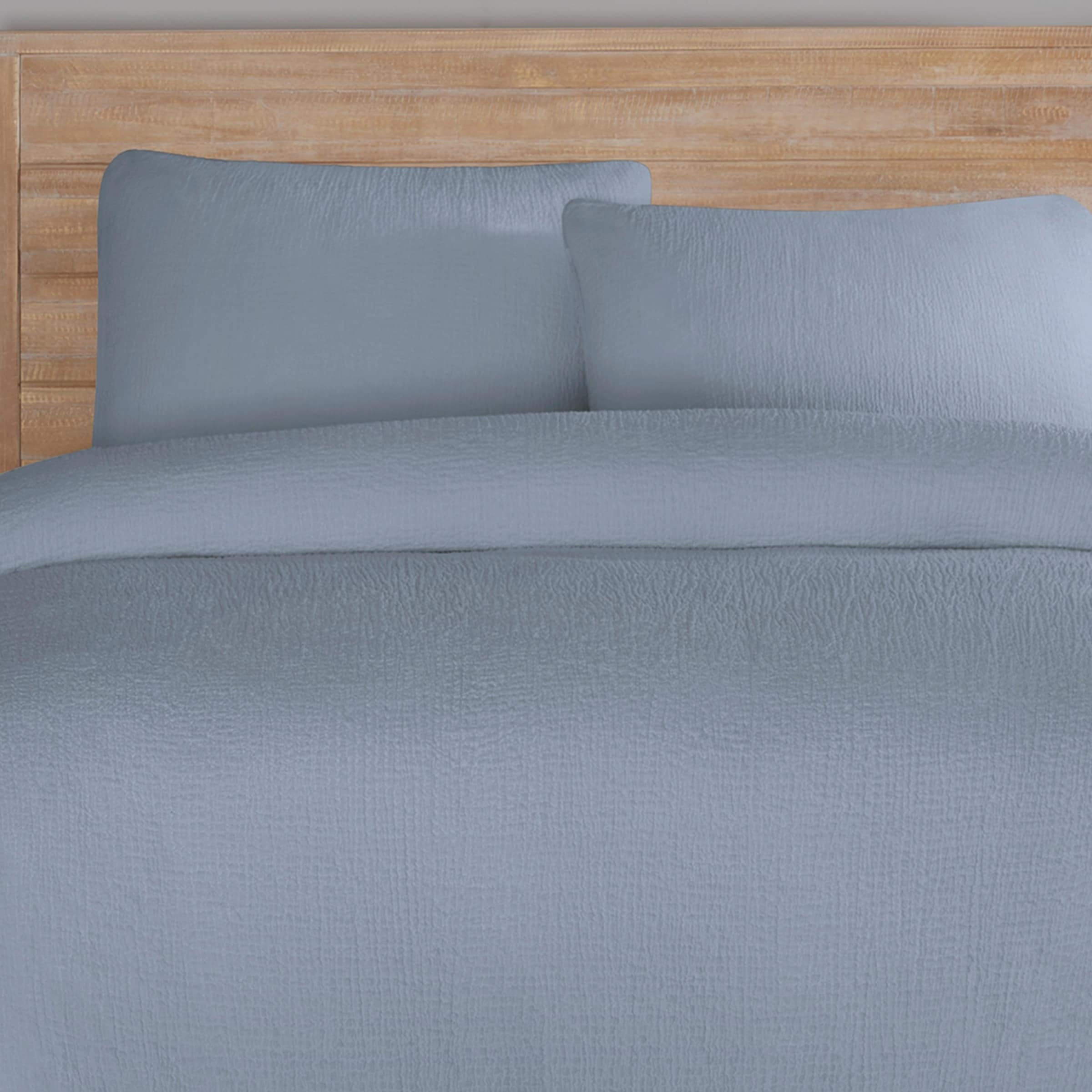 Cotton Grey Pinch Pleat Blanket Duvet Cover Set 400TC, Royal Blue